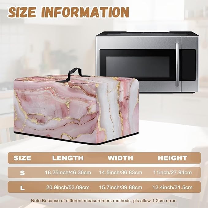 Microwave Oven Cover, Marble Dust Oil Proof Polyester Waterproof Fabric Cloth - Image 6