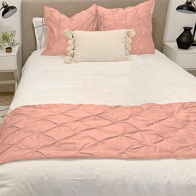 Bed Runner Set - 100% Pure Cotton 800 Thread Count - Luxury 1 Pinch Pleated Bed - Image 2