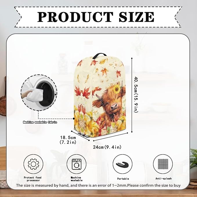 Autumn Highland Cow Blender Dust Cover - Image 5