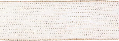 MEEDEE Rose Gold Sheer Glitter Wired Ribbon 2.5 Inch Horizontal Stripes Polka - Image 8