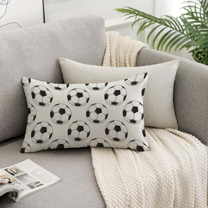 TKS MITLAN Sport Football Pattern Pillow Cover 12x20 inch Black White Soccer - Image 7
