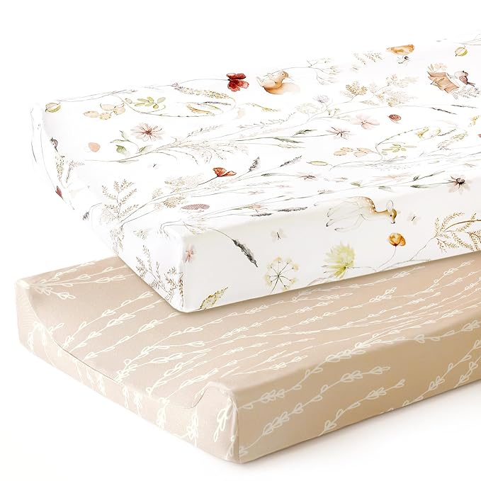 GRSSDER Stretchy Ultra Soft Jersey Knit Changing Pad Cover Set 2 Pack, Stylish by BUYNOW