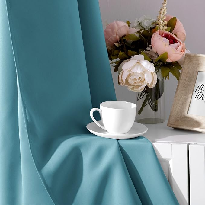 HOMEIDEAS Teal Blue Blackout Curtains - Image 5