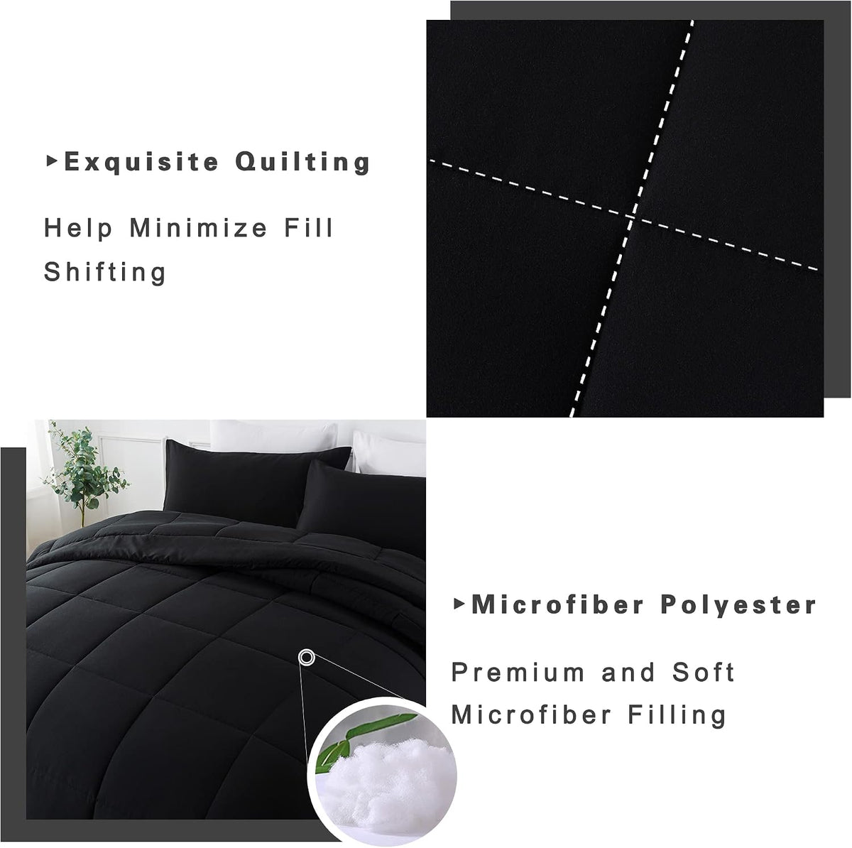 downcool king size comforter set -all season bedding, side view
