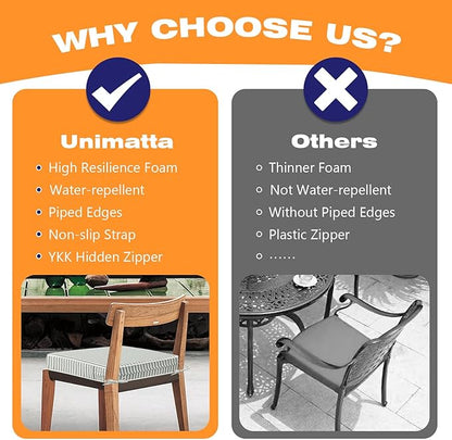 Square Corner Seat Cushions, Indoor Outdoor Water Repellent Universal Chair Pads - Image 6