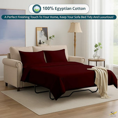 Shreem Linen Luxury Queen Sleeper Sofa Bed Sheet Set, 100% Egyptian Cotton - Image 2