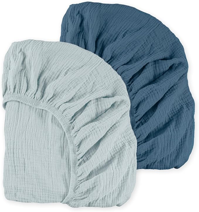 Muslin Mini Crib Sheets, 2 Pack by LYRICHOMBABY