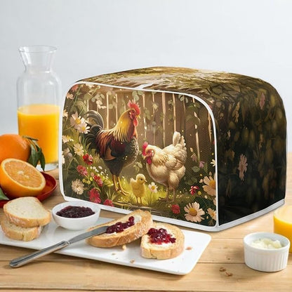 Chicken Rooster Flower Toaster Cover 2 Slice Wide Slot, Washable Kitchen - Image 5