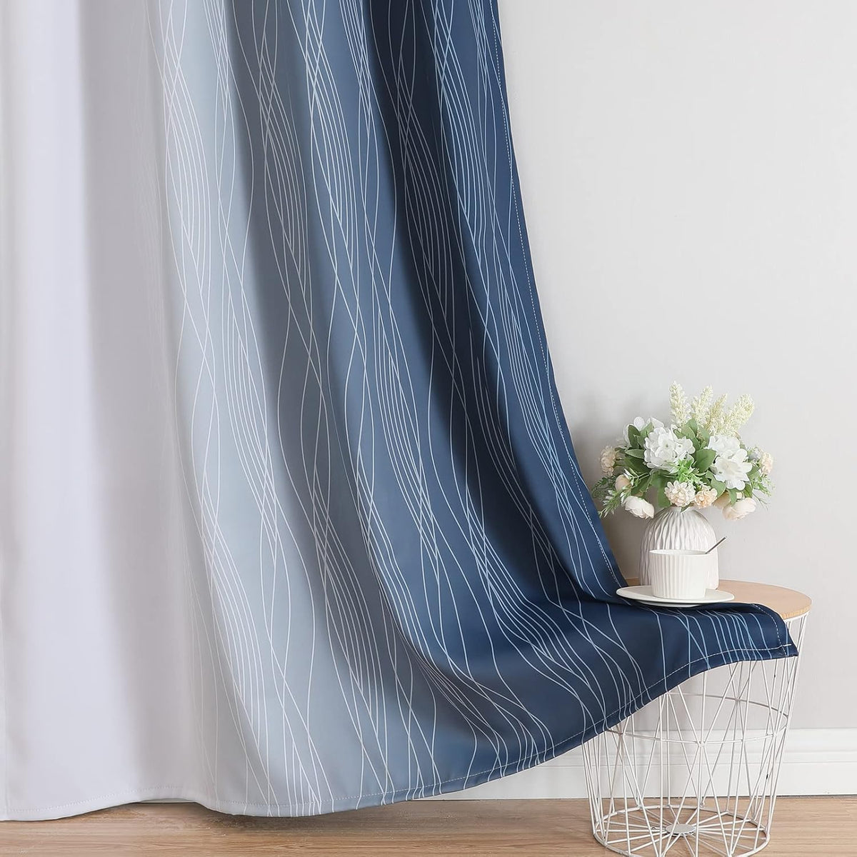 navy blue and greyish white blackout curtains for, package contents
