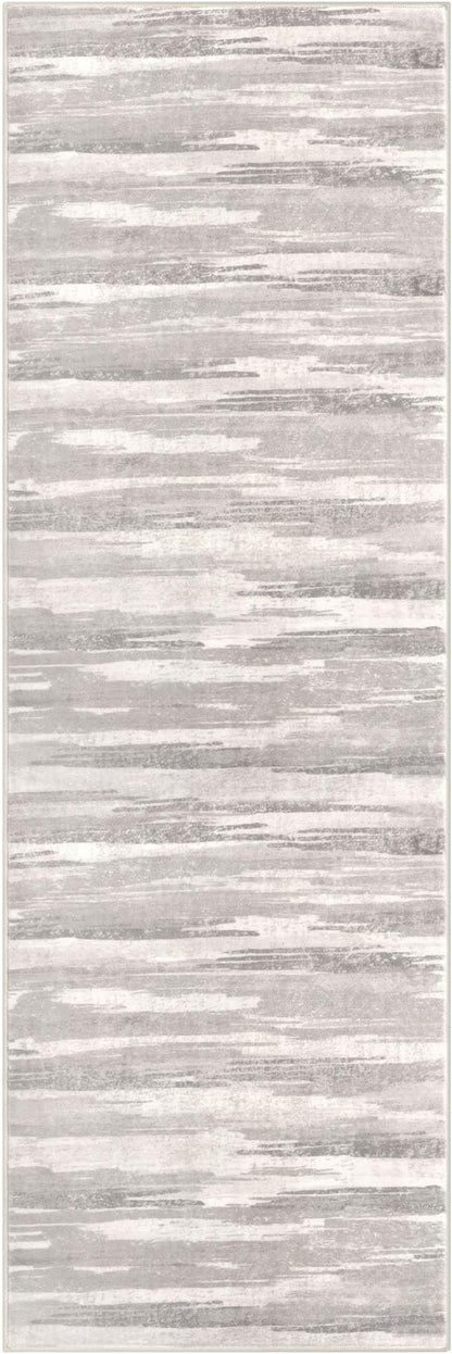 Modern Abstract Runner Rug 2x6, Neutral Light Beige and Grey Washable Kitchen - Image 9