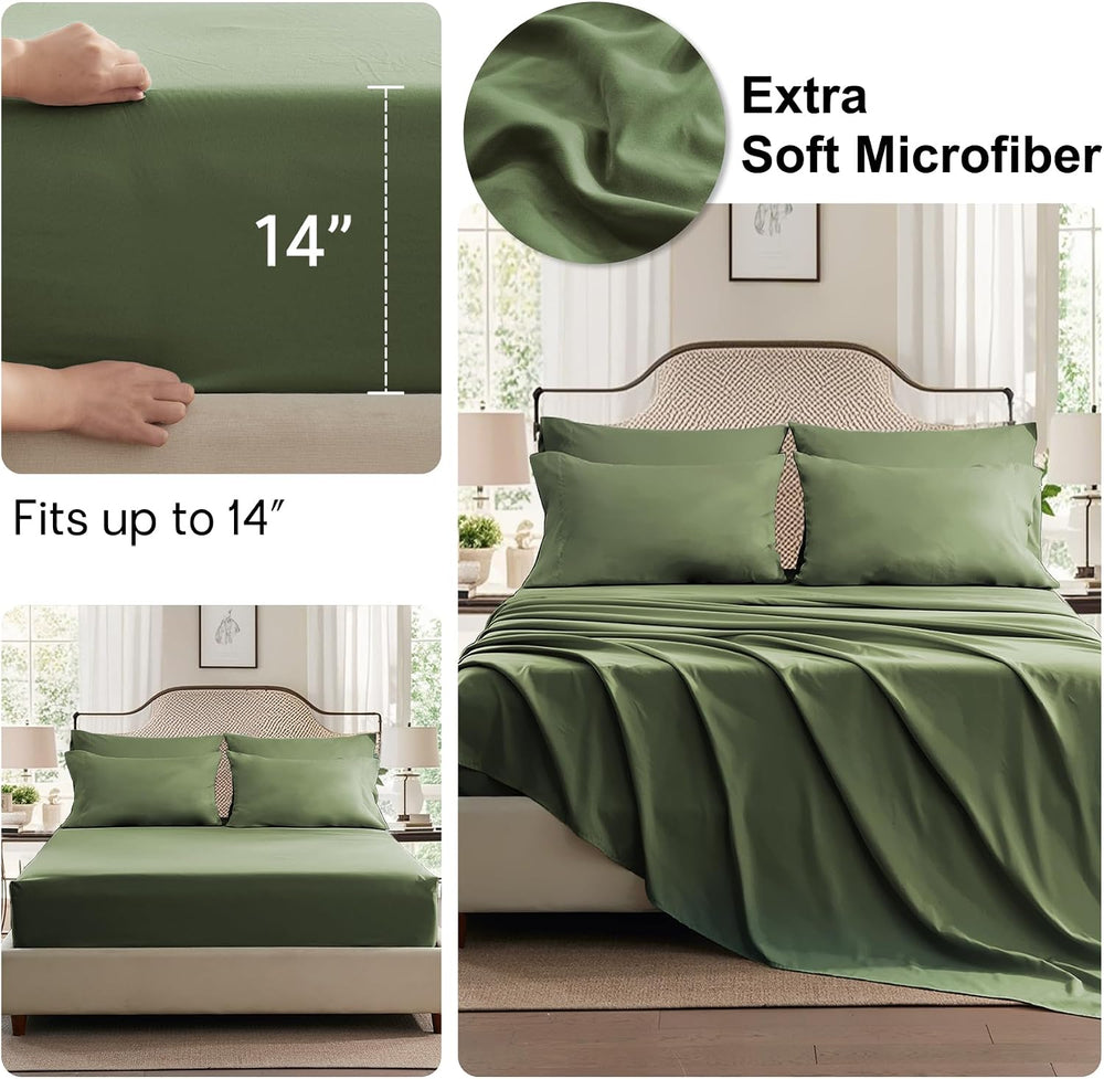 Anluoer Queen Comforter Set 7 Piece, Soft Bed in a Bag Queen Bedding Sets