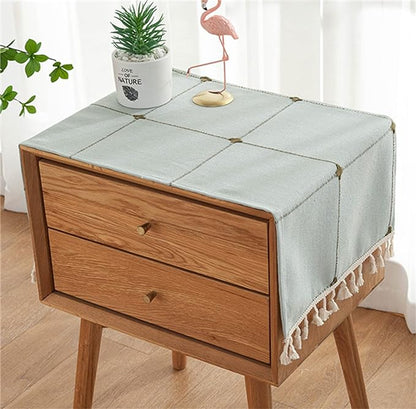 Simple Bedside Table Tassel Cover Cloth, Tablecloth Cover Towel, Suitable by Tablecloth