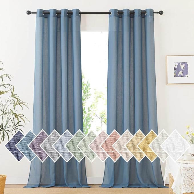 NICETOWN Flax Linen Sheer Curtains by NICETOWN