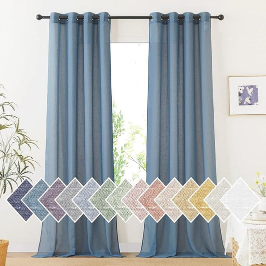 NICETOWN Flax Linen Sheer Curtains by NICETOWN