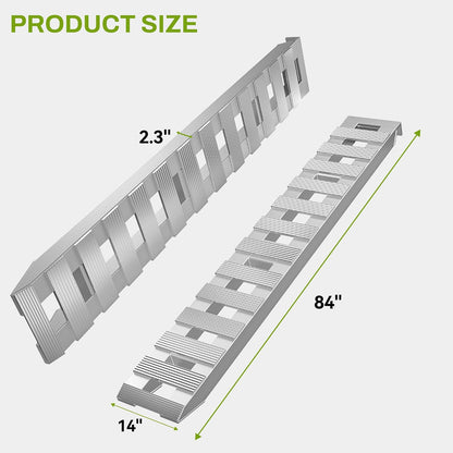 autosaver88 2pcs 6000lbs 84" x 14" aluminum trailer, front angle view