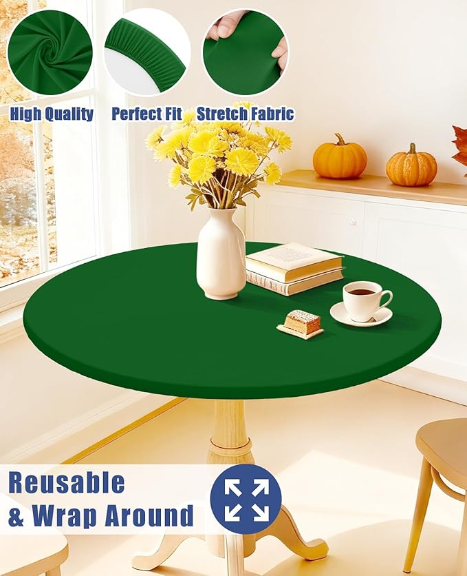Round Spandex Tablecloth, Elastic Fitted Waterproof Tablecloths - Image 5