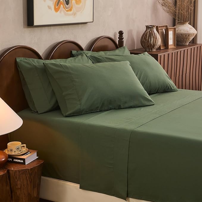 100% Linen Sheet Set Queen Size Extra Deep Pocket Fits 18-24 Inch Mattress by overket