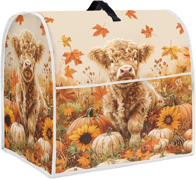 Highland Cow Stand Mixer Cover 4.5-5 Quart Pumpkin Kitchen Appliance Covers by HUISEFOR