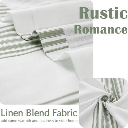 jinchan Striped Linen Valance Curtain 16 Inch Vertical Striped Valance - Image 5