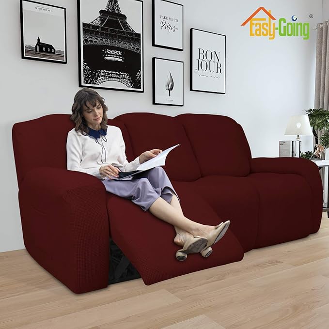 Easy-Going 8 Pieces Recliner Sofa Stretch Sofa Slipcover Sofa Cover Furniture - Image 2