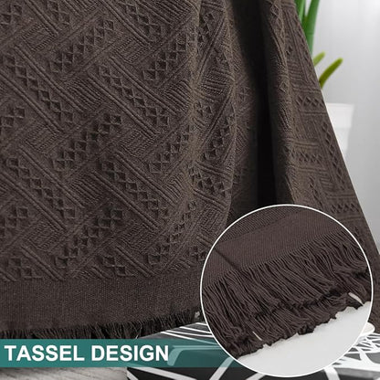 MYSKY HOME Chocolate Geometrical Sofa Covers, Couch Cover - Image 5