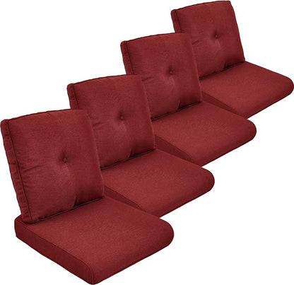 Outdoor Cushion Set of 4, Waterproof Outdoor Seat Cushions 25x22, Patio Chair by moosprr