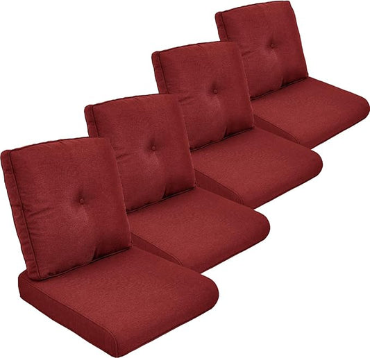 Outdoor Cushion Set of 4, Waterproof Outdoor Seat Cushions 25x22, Patio Chair by moosprr