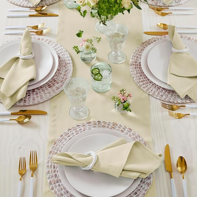 Solino Home Linen Birch Table Runner 144 Inches Long - Image 3