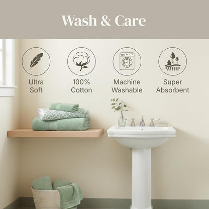 modern threads 6 piece bath towel set – on a desk or shelf