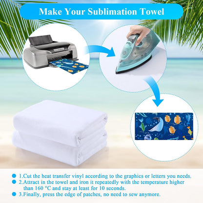 breling 8 pieces sublimation blank bath towel microfiber, side view