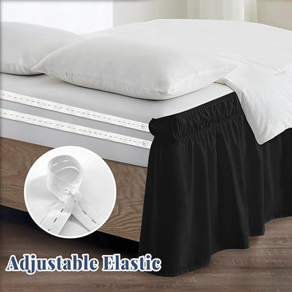 Full Bed Skirt, Elastic Wrap Around Bed Skirt Full Size, Bed Skirts - Image 4
