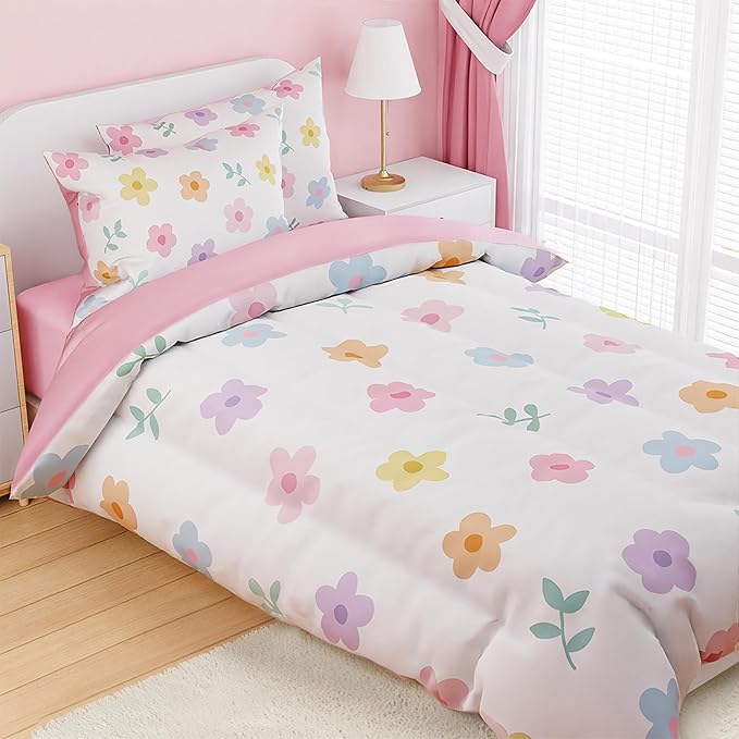 SANDJEST Floral Comforter Set Full Size 98x86in - Image 5