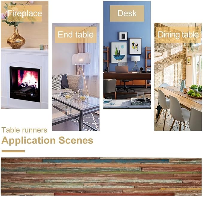 Wooden Table Runner Farmhouse Wood Floor Rustic Planks Wood Grunge Lodge - Image 6