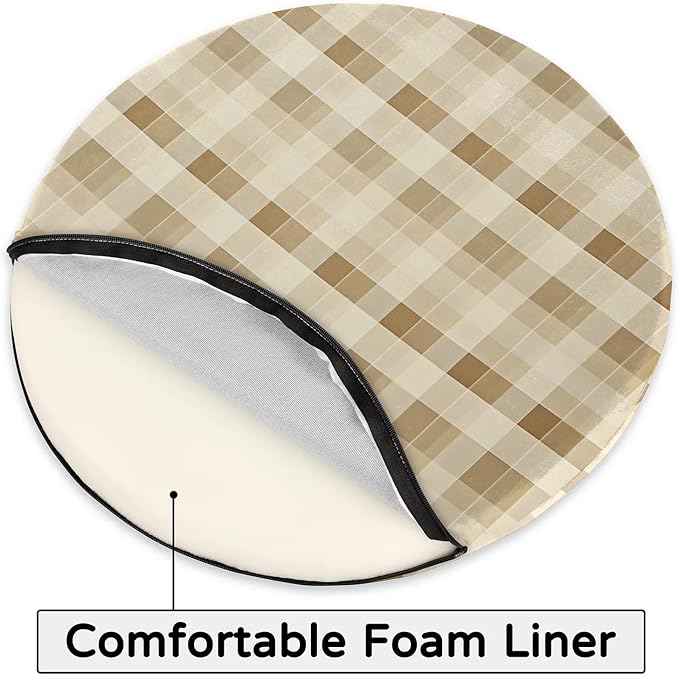 Farmhouse Check Foam Padded Seat Cushion - Image 4