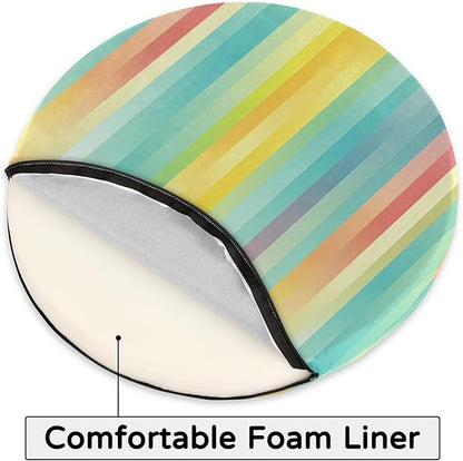 Rainbow Stripes Round Chair Cushions - Image 4