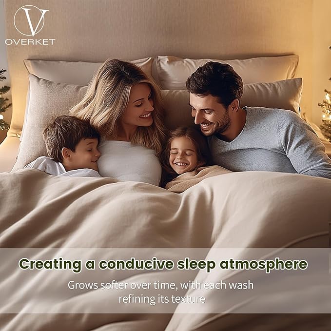 100% Linen Sheets Queen Size, Breathable & Durable 4-Piece Bed Flax Sheet Set - Image 4
