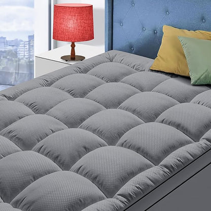 King Size Mattress Topper for Back Pain, Cooling Extra Thick Mattress Pad Cover by MATBEBY