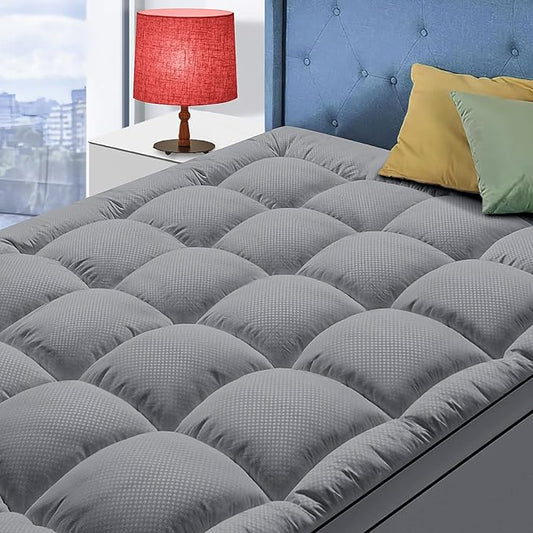 King Size Mattress Topper for Back Pain, Cooling Extra Thick Mattress Pad Cover by MATBEBY