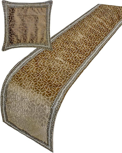 The HomeCentric King/Queen/Twin Brown Decorative Bed Runner King 90"x18" Bed - Image 4