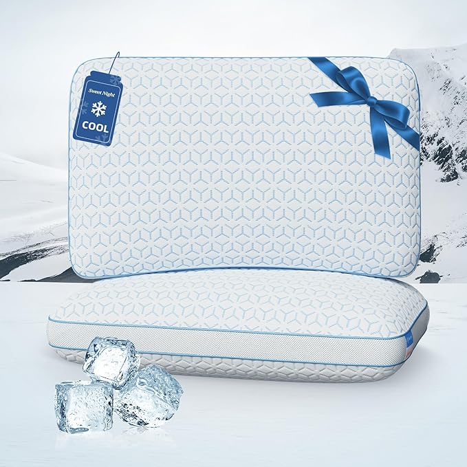 Sweetnight Cooling Pillows Queen Size Set of 2, Shredded Memory Foam Pillows 2 by SweetNight