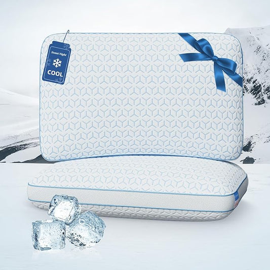 Sweetnight Cooling Pillows King Size Set of 2, Shredded Memory Foam Pillows 2 by SweetNight