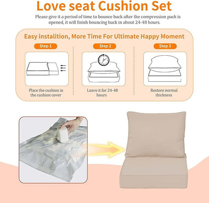 24x24'' Outdoor Chair Cushion Set of 2, UV&Fade Resistant Deep Seat Patio - Image 6