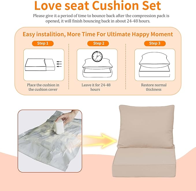 Outdoor Seat Cushions for Patio Furniture, Outdoor Chair Cushion - Image 6