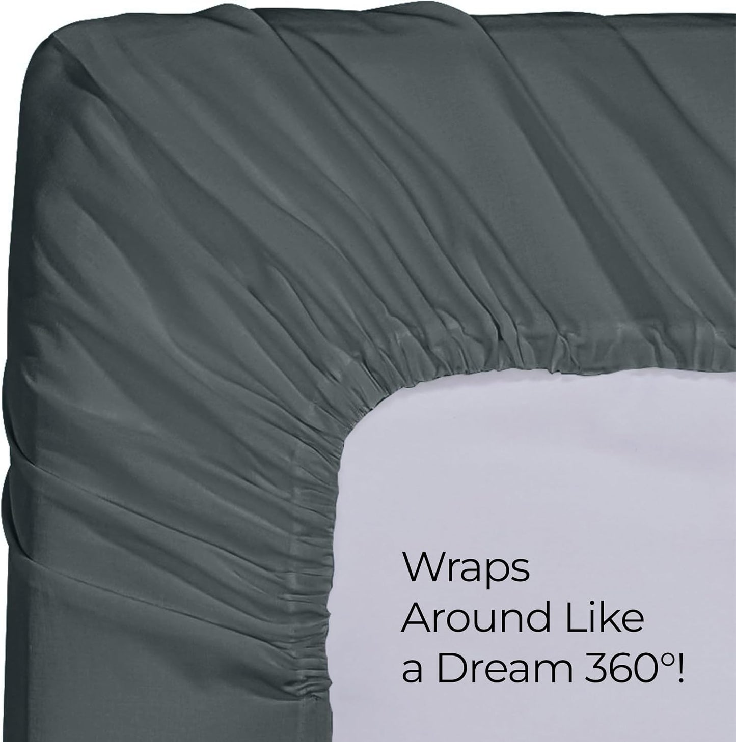 Utopia Bedding Queen Fitted Sheet - Bottom Sheet - Deep Pocket - Soft Microfiber - Shrinkage and Fade Resistant - Easy Care -1 Fitted Sheet Only (Grey)