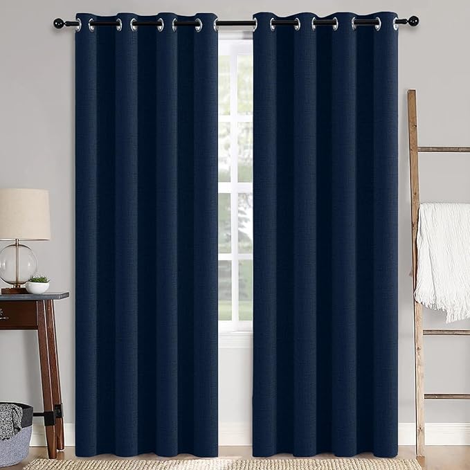 MIULEE 90 Inches Linen Textured Curtains by MIULEE