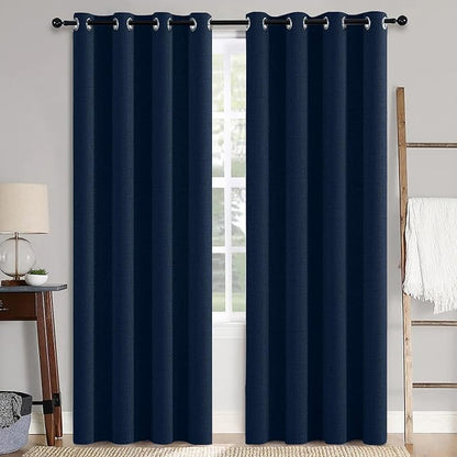 MIULEE 90 Inches Linen Textured Curtains by MIULEE