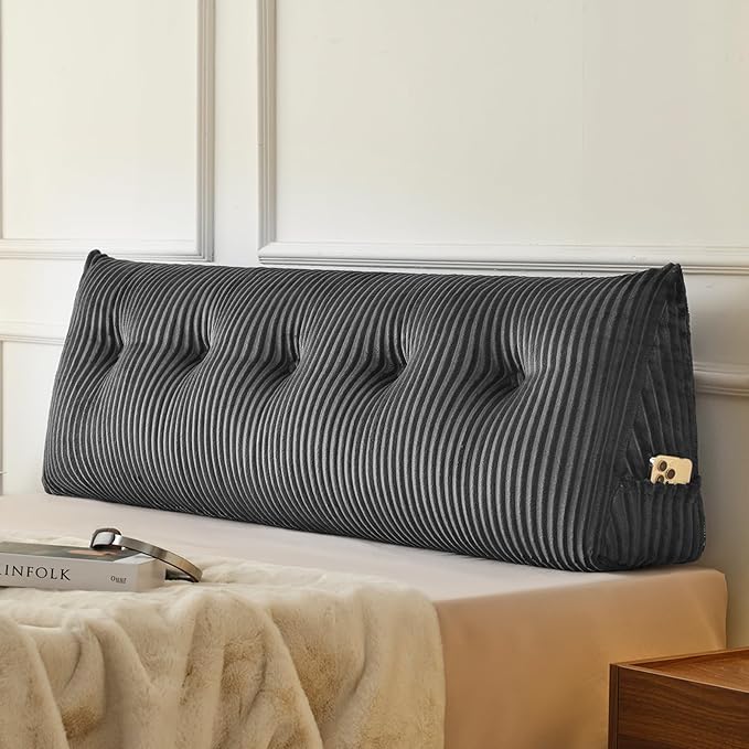 Z-hom Queen Headboard Pillow, Triangular Wedge Reading Pillow by Z-HOM
