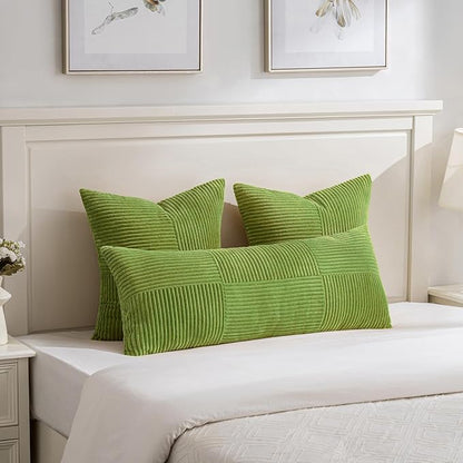 Fancy Homi Set of 2 Lime Green Big Decorative Throw Pillow Covers 24x24 Inch - Image 5