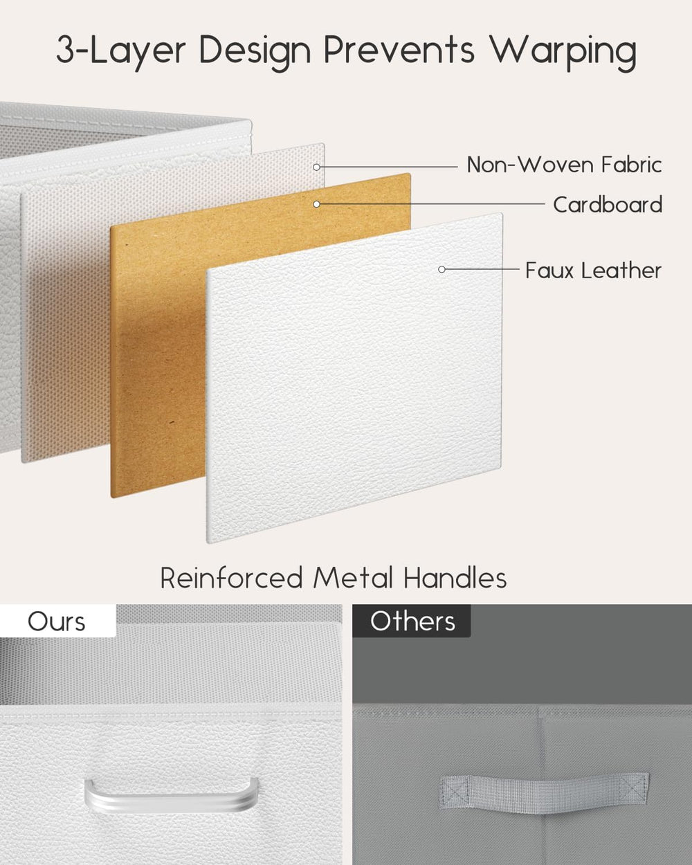 2 Pack Stackable Drawers for Closet, White Storage Drawers