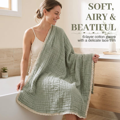 lightweight cotton bath towels, 2 pack quick dry showing dimensions